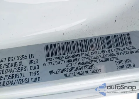 2021 Ram Promaster City Tradesman Slt from USA, damaged, VIN ZFBHRFBB6M6V73095